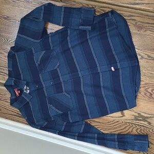Men's Arizona Jeans plaid long sleeve shirt Size L